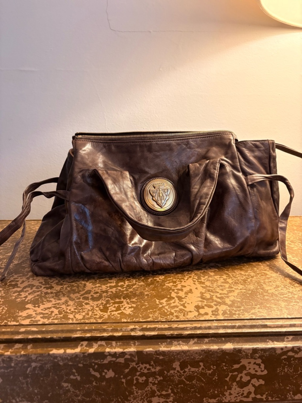 Gucci Brown Leather Y2K Tote Bag - Picture 3 of 6
